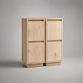 Lot de 2 buffets hauts en bois à 4 portes, beige clair, 50 × 40 × 120 cm par meuble