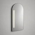 Armoire de toilette murale à miroir LED en verre et aluminium noir, forme arquée, 50 × 12 × 90 cm